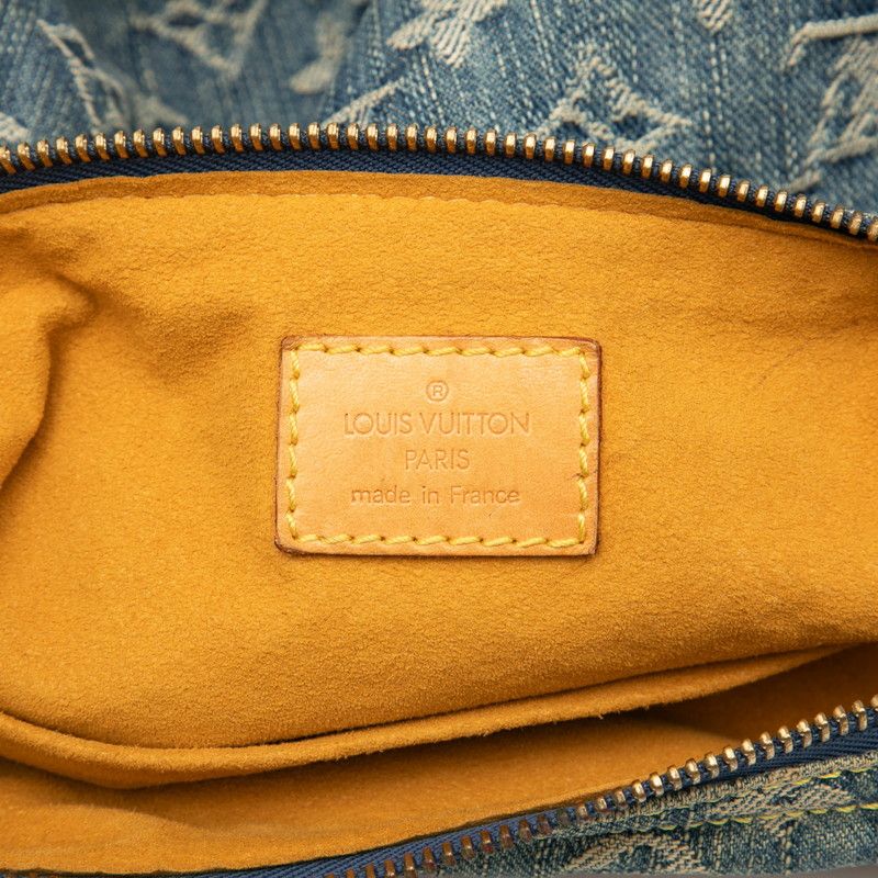 Louis Vuitton Monogram Denim Baggy PM One Shoulder Bag Handbag M95049 Blue