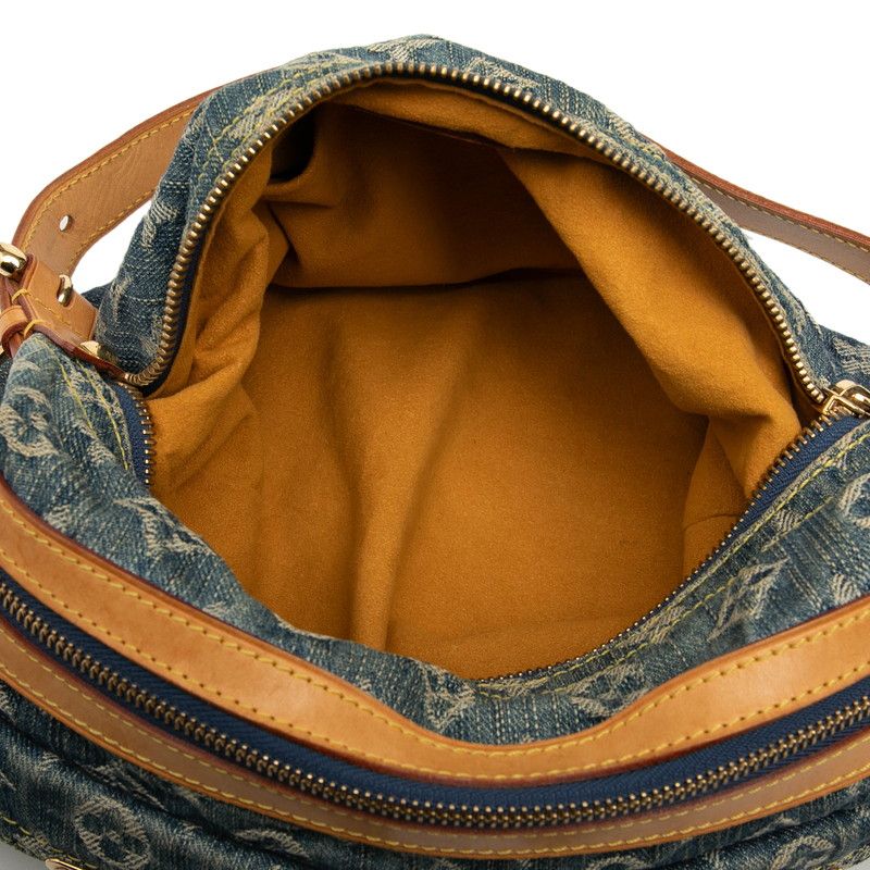 Louis Vuitton Monogram Denim Baggy PM One Shoulder Bag Handbag M95049 Blue