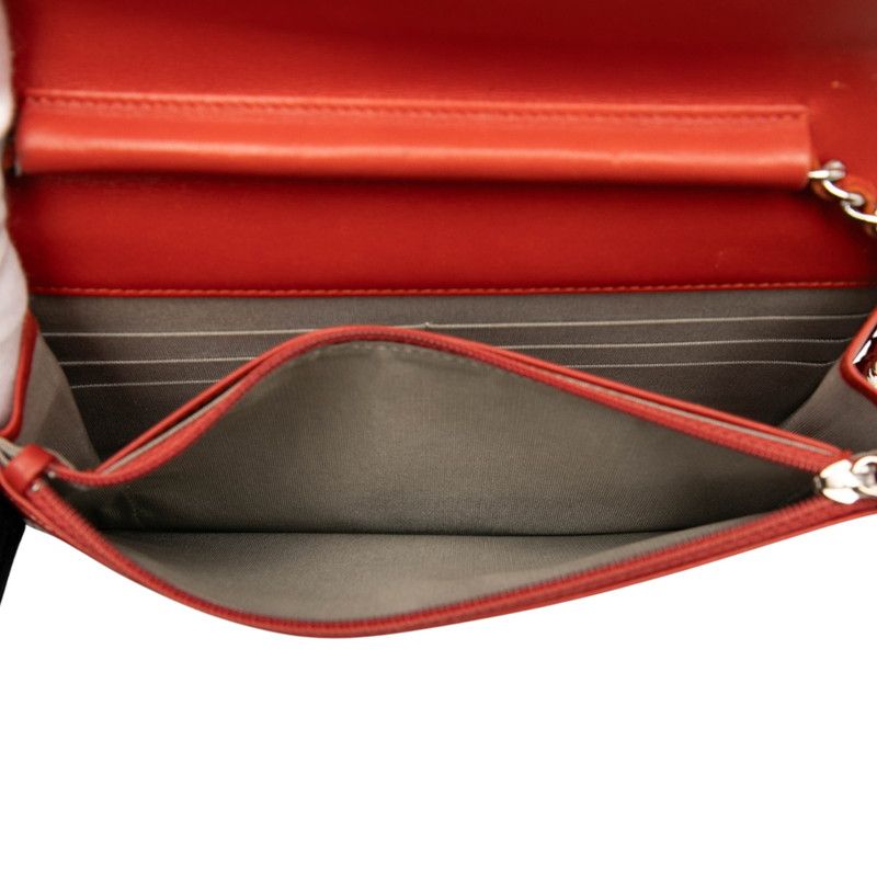 Chanel Cocomark Chain Shoulder Bag Wallet Bag A48654 Red Caviar Skin Ladies