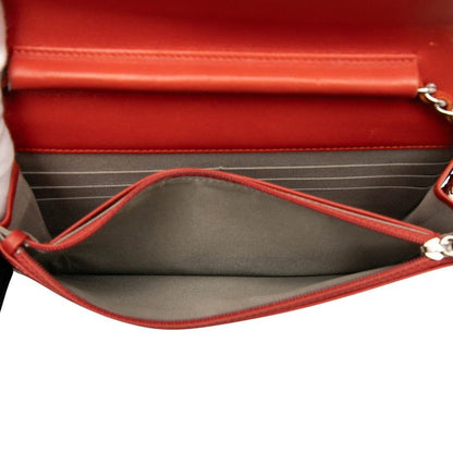 Chanel Cocomark Chain Shoulder Bag Wallet Bag A48654 Red Caviar Skin Ladies