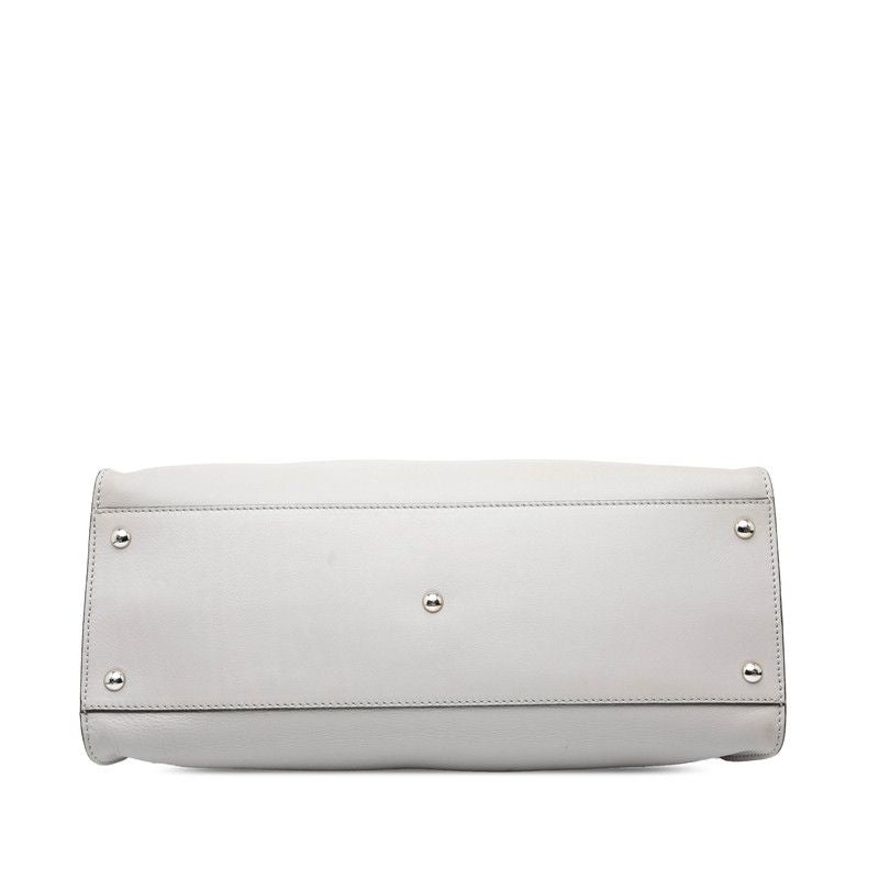 Fendi Peekaboo Large Handbag One Shoulder Bag 2way 8bn210 Gray Leather Women's