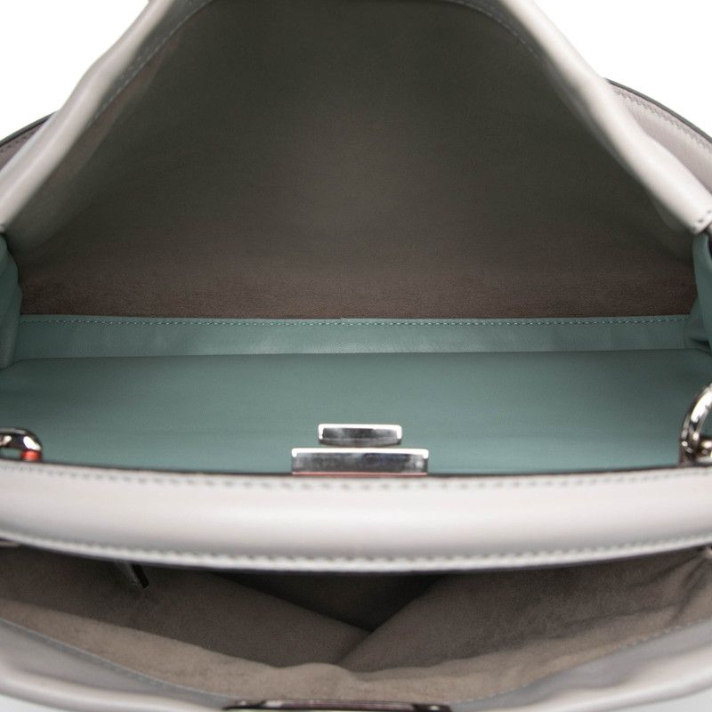 Fendi Peekaboo Large Handbag One Shoulder Bag 2way 8bn210 Gray Leather Women's