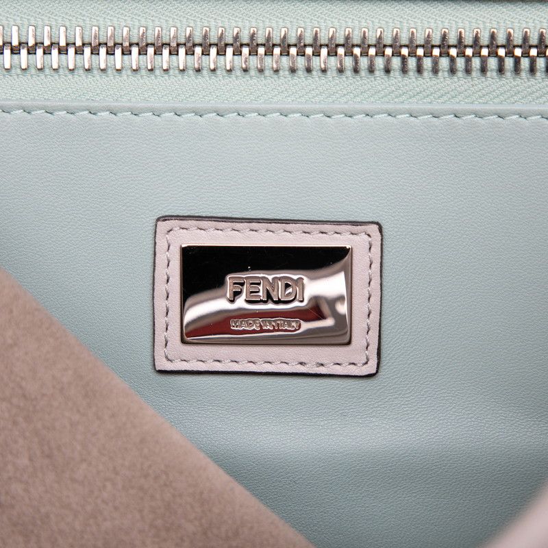 Fendi Peekaboo Large Handbag One Shoulder Bag 2way 8bn210 Gray Leather Women's