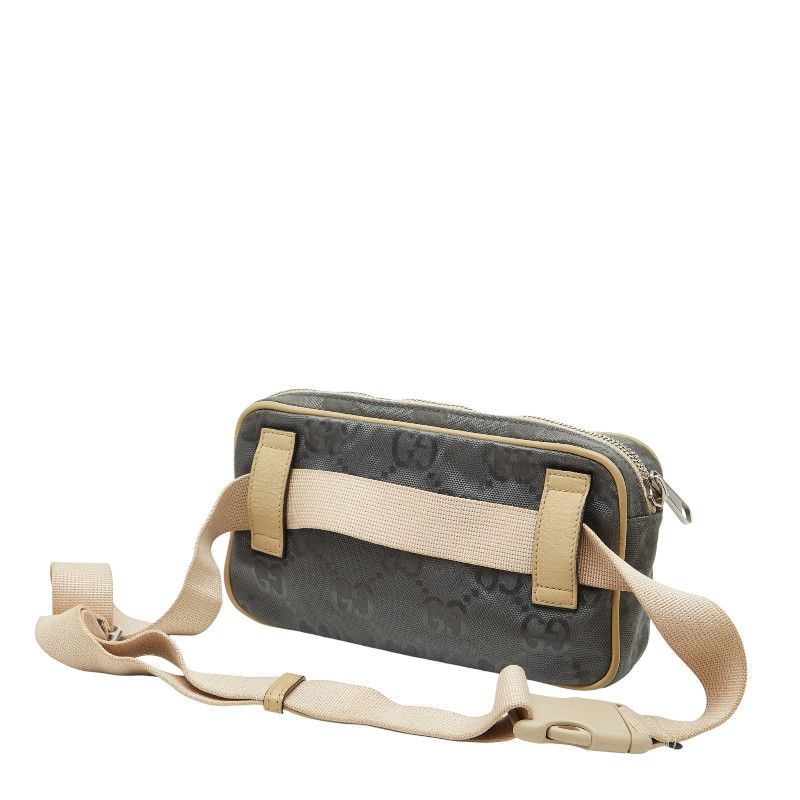 Gucci GG Nylon Off the Grid Belt Bag Body Bag 631341 Gray Beige Nylon Leather
