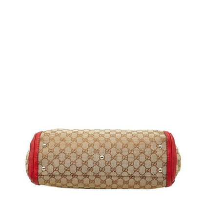 Gucci GG Canvas Bamboo Tassel 269945 Beige Red Canvas Leather Women's Gucci
