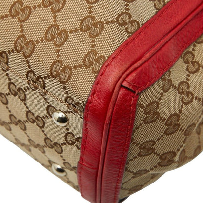 Gucci GG Canvas Bamboo Tassel 269945 Beige Red Canvas Leather Women's Gucci