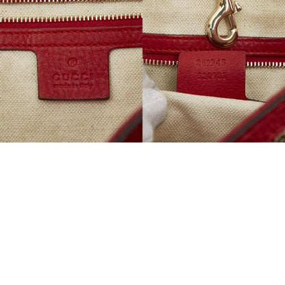 Gucci GG Canvas Bamboo Tassel 269945 Beige Red Canvas Leather Women's Gucci