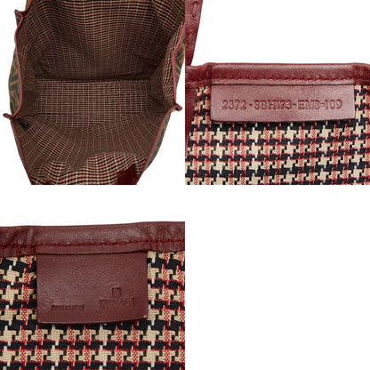 Fendi Zucca Horse Motif Handbag Tote Bag Brown Red Canvas Leather Women's Fendi