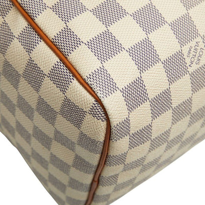 Louis Vuitton Damier Azure Speedy 30 Handbag Mini Boston Bag N41533 White PVC