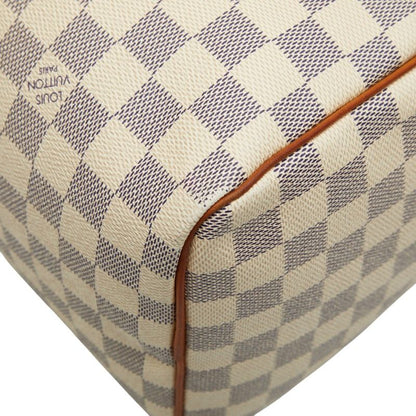Louis Vuitton Damier Azure Speedy 30 Handbag Mini Boston Bag N41533 White PVC