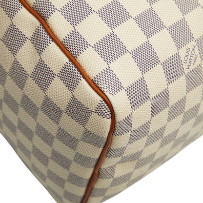 Louis Vuitton Damier Azure Speedy 30 Handbag Mini Boston Bag N41533 White PVC