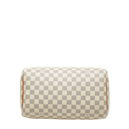 Louis Vuitton Damier Azure Speedy 30 Handbag Mini Boston Bag N41533 White PVC