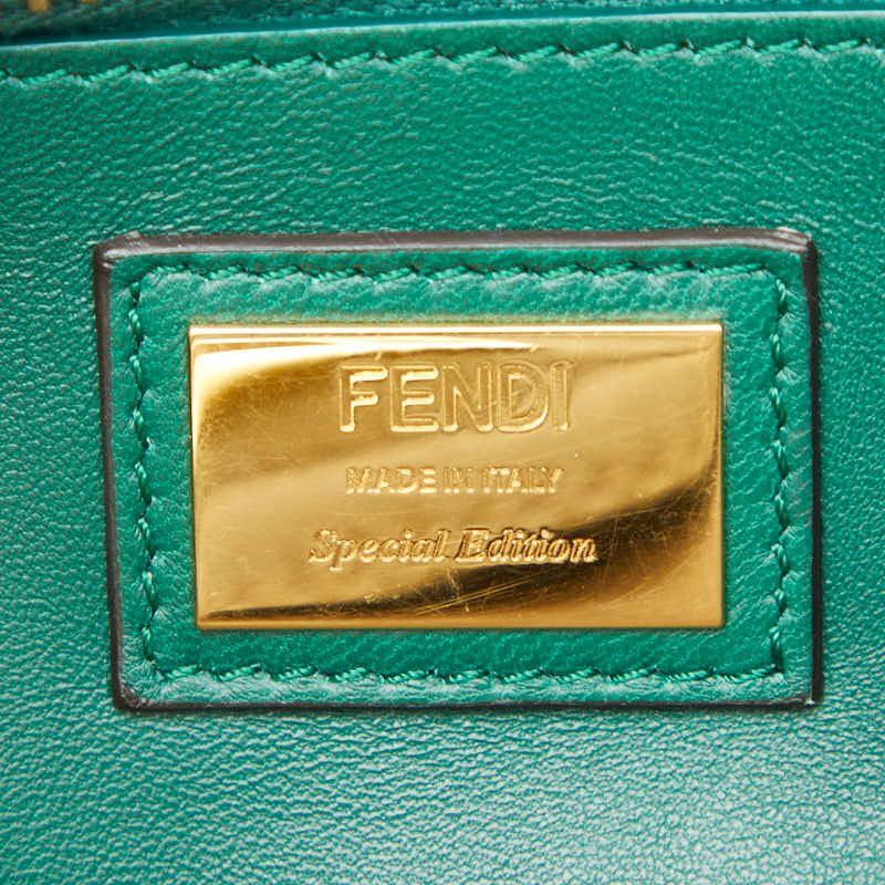 Fendi Peekaboo Regular Handbag Shoulder Bag 2way 8bn290 Greige Leather Women's