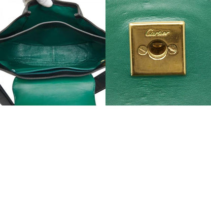 Cartier Panthere Crossbody Shoulder Bag Black Leather Women's Cartier