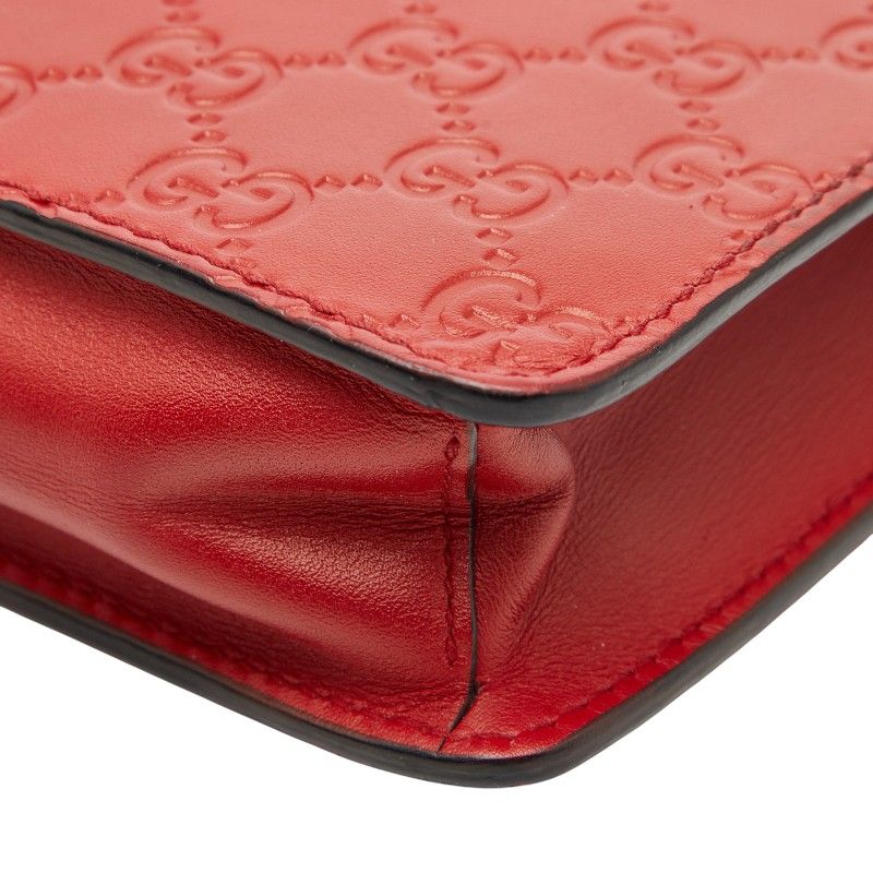 Gucci Guccissima Clutch Bag Second Bag 429004 Red Leather Women's Gucci