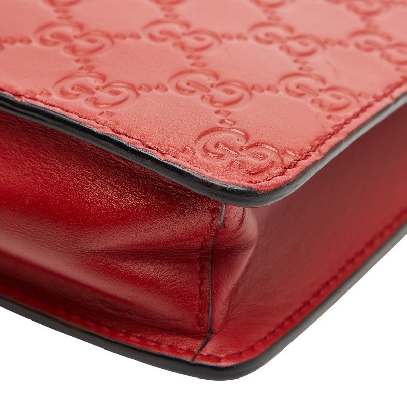 Gucci Guccissima Clutch Bag Second Bag 429004 Red Leather Women's Gucci