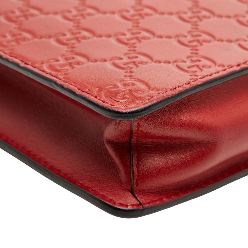 Gucci Guccissima Clutch Bag Second Bag 429004 Red Leather Women's Gucci