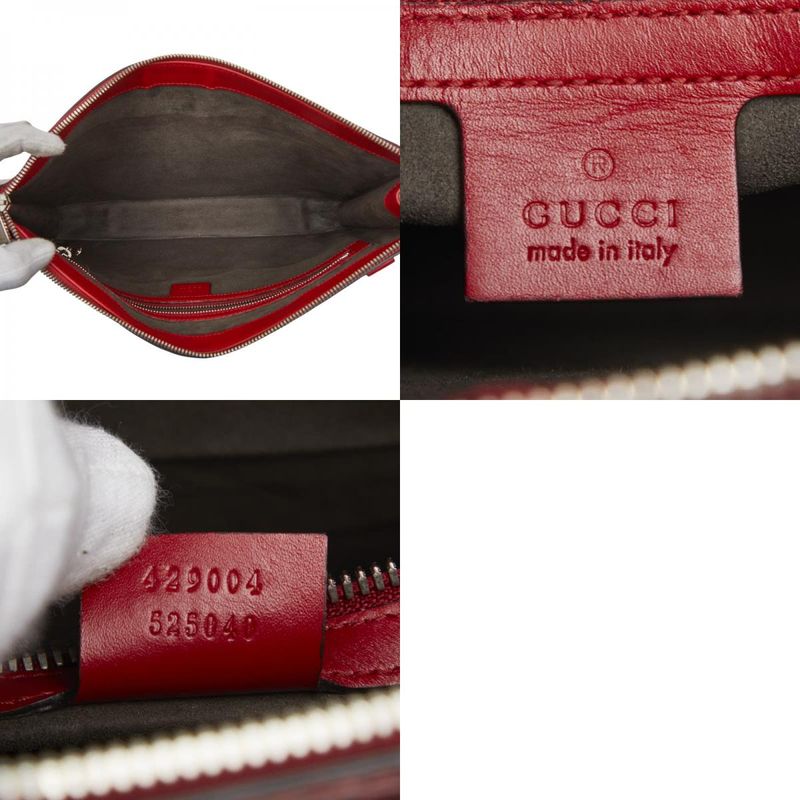 Gucci Guccissima Clutch Bag Second Bag 429004 Red Leather Women's Gucci