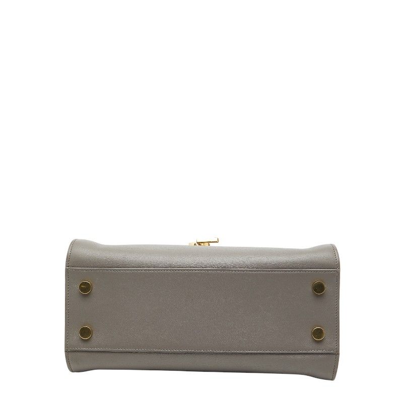 Saint Laurent Baby Cabas Handbag Shoulder Bag 2way 372087 Gray Leather Women's