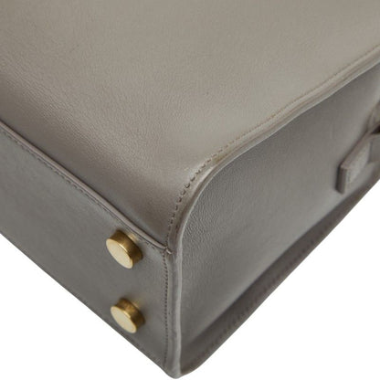 Saint Laurent Baby Cabas Handbag Shoulder Bag 2way 372087 Gray Leather Women's