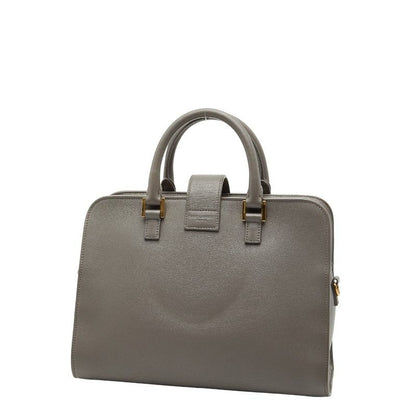 Saint Laurent Baby Cabas Handbag Shoulder Bag 2way 372087 Gray Leather Women's