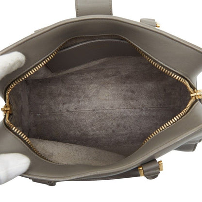 Saint Laurent Baby Cabas Handbag Shoulder Bag 2way 372087 Gray Leather Women's