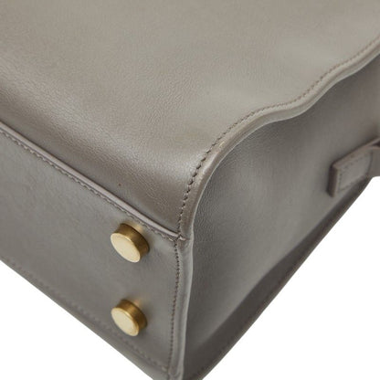 Saint Laurent Baby Cabas Handbag Shoulder Bag 2way 372087 Gray Leather Women's