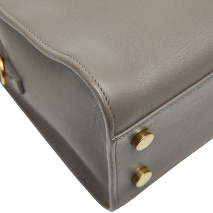 Saint Laurent Baby Cabas Handbag Shoulder Bag 2way 372087 Gray Leather Women's