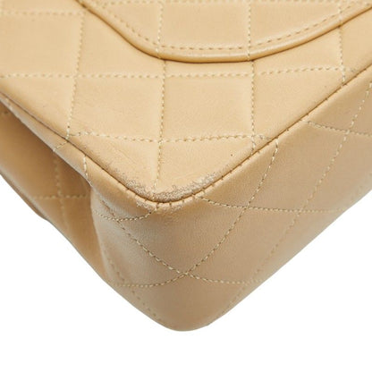 Chanel Cocomark Matelasse 23 Double Flap Chain Shoulder Bag Beige Lambskin