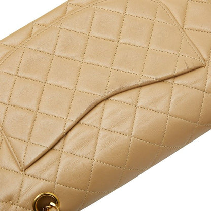 Chanel Cocomark Matelasse 23 Double Flap Chain Shoulder Bag Beige Lambskin