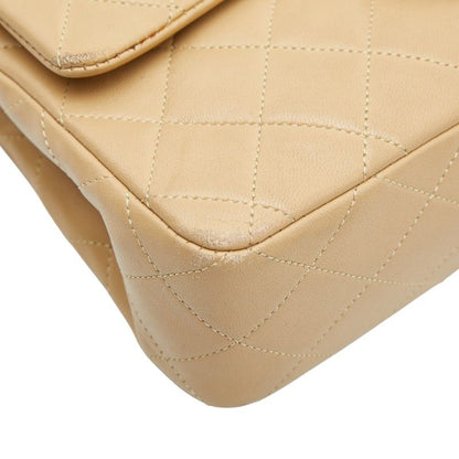 Chanel Cocomark Matelasse 23 Double Flap Chain Shoulder Bag Beige Lambskin