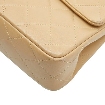 Chanel Cocomark Matelasse 23 Double Flap Chain Shoulder Bag Beige Lambskin