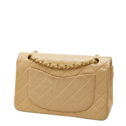 Chanel Cocomark Matelasse 23 Double Flap Chain Shoulder Bag Beige Lambskin