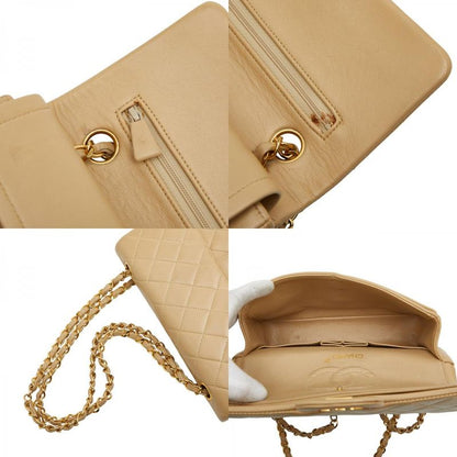Chanel Cocomark Matelasse 23 Double Flap Chain Shoulder Bag Beige Lambskin