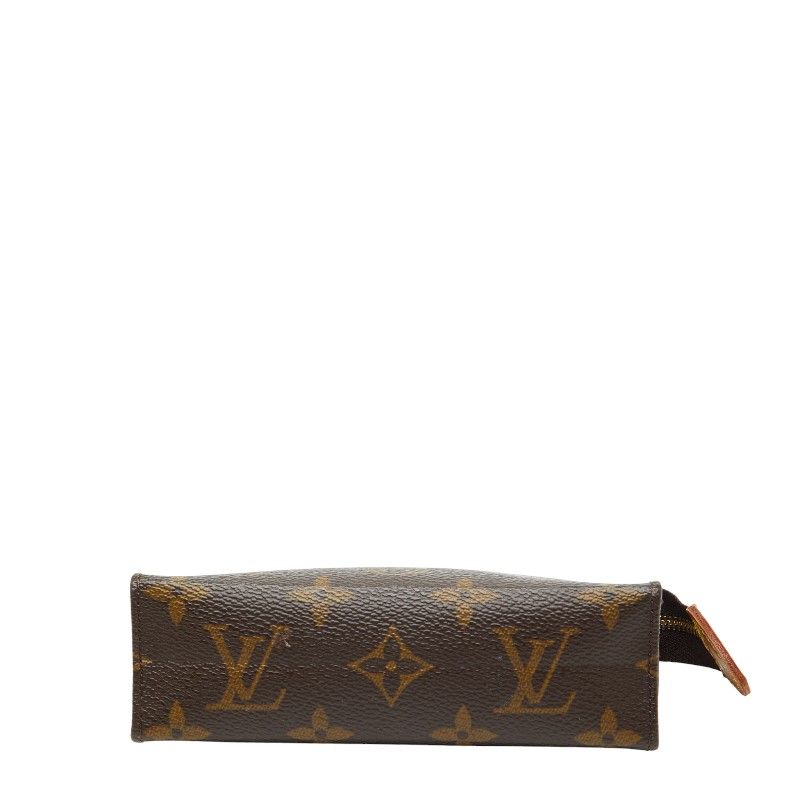 Louis Vuitton Monogram Pochette Toilet 15 M47546 Brown PVC Leather Women's