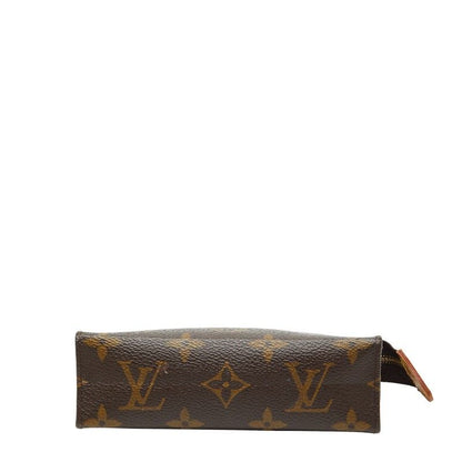 Louis Vuitton Monogram Pochette Toilet 15 M47546 Brown PVC Leather Women's