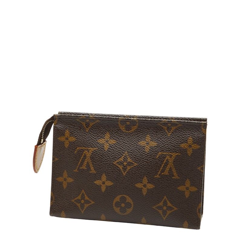 Louis Vuitton Monogram Pochette Toilet 15 M47546 Brown PVC Leather Women's