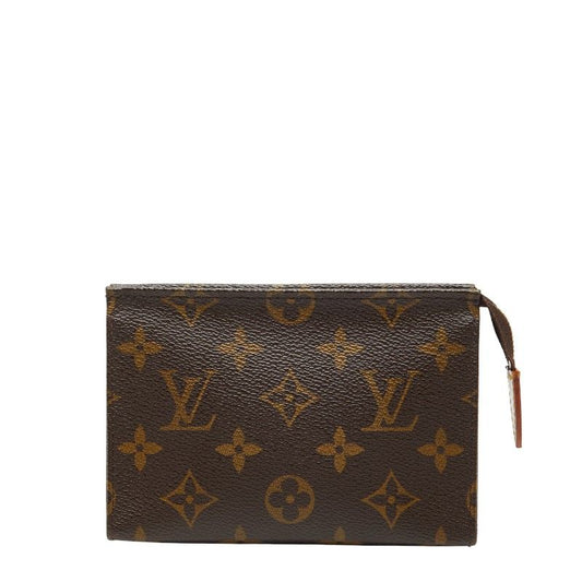 Louis Vuitton Monogram Pochette Toilet 15 M47546 Brown PVC Leather Women's