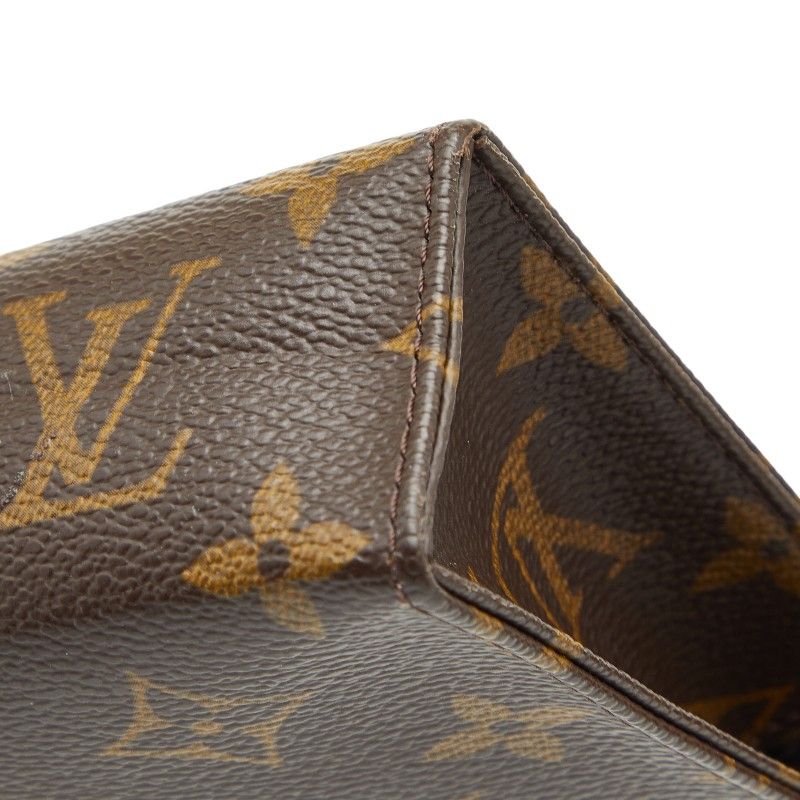 Louis Vuitton Monogram Pochette Toilet 15 M47546 Brown PVC Leather Women's