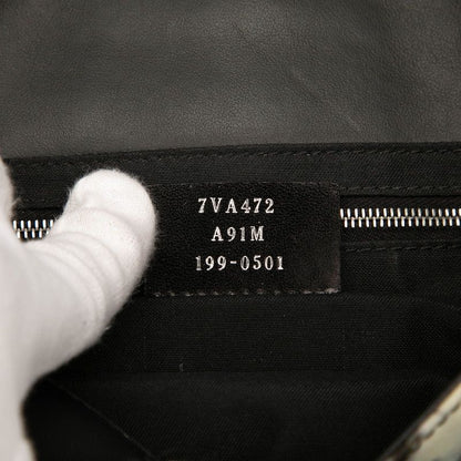 Fendi Mamma Bucket 7va472 Ivory Black Multicolor Nylon Leather Women's Fendi