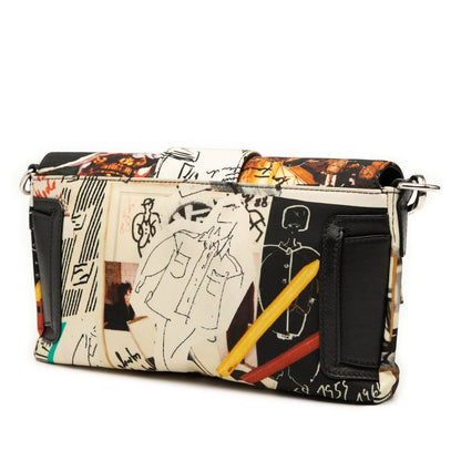 Fendi Mamma Bucket 7va472 Ivory Black Multicolor Nylon Leather Women's Fendi