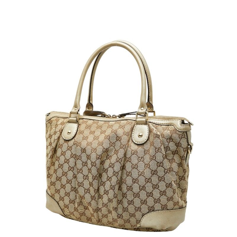 Gucci GG Canvas Sookie Tote Bag Shoulder Bag 2way 285730 Beige Brown Canvas