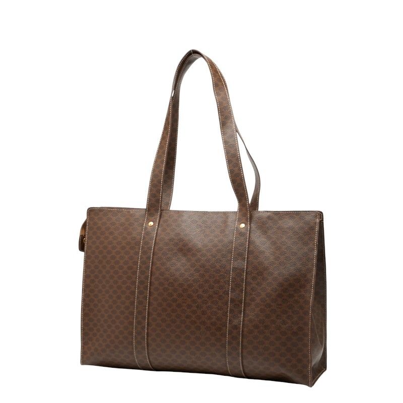 Celine Macadam Brown PVC Leather Women's Celine