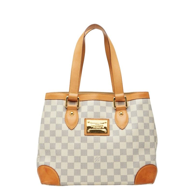 Louis Vuitton Damier Azure Hampstead PM N51207 White PVC Leather Women's Louis