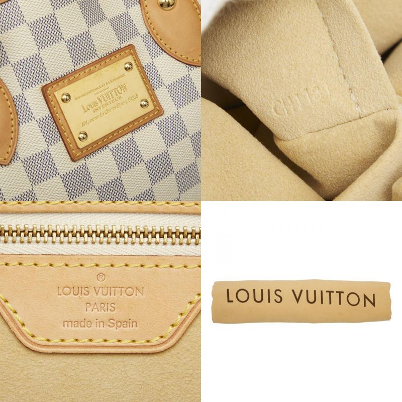 Louis Vuitton Damier Azure Hampstead PM N51207 White PVC Leather Women's Louis
