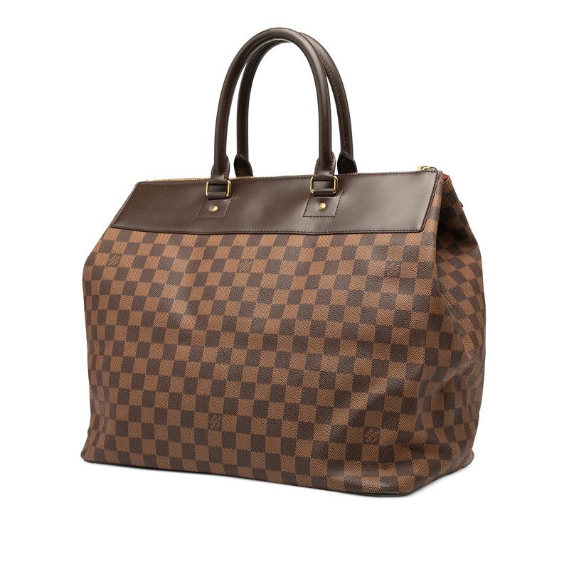 Louis Vuitton Damier Greenwich PM Handbag Boston Bag N41165 Brown PVC Leather