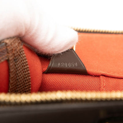 Louis Vuitton Damier Greenwich PM Handbag Boston Bag N41165 Brown PVC Leather