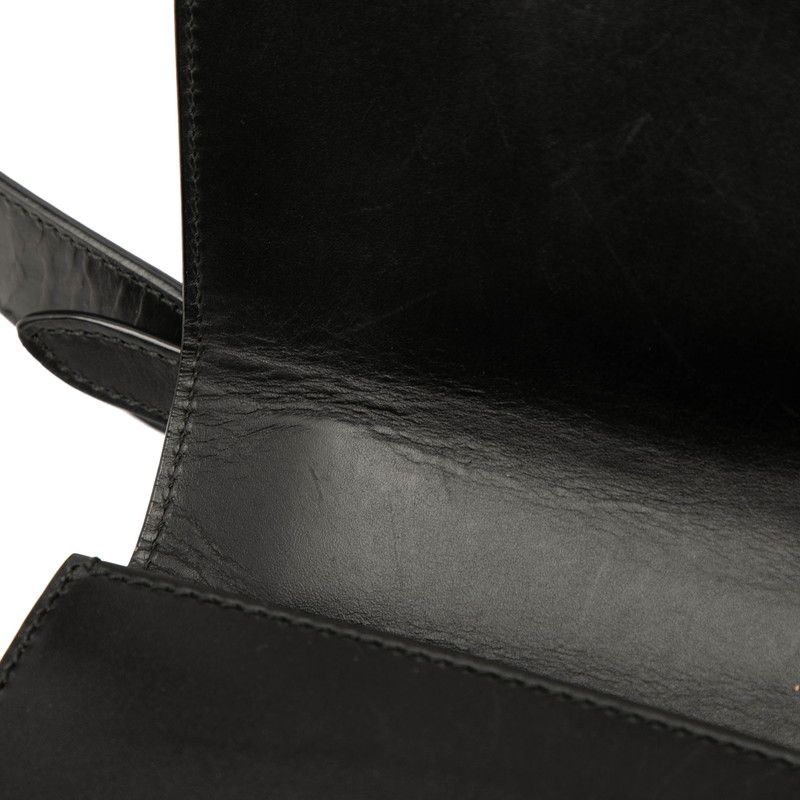 Gucci Sherry Line Sylvie Crossbody Shoulder Bag 421882 Black Leather Women's