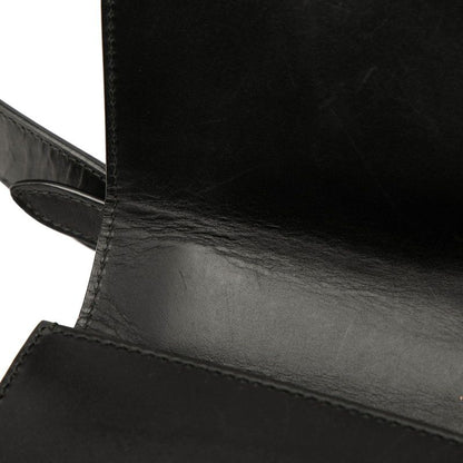 Gucci Sherry Line Sylvie Crossbody Shoulder Bag 421882 Black Leather Women's