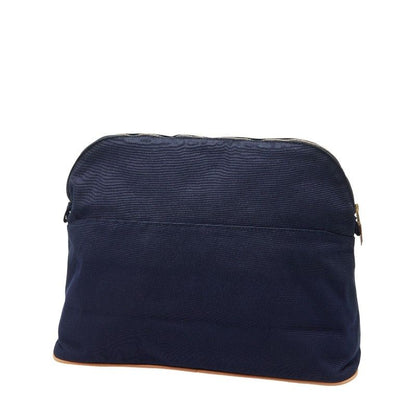Hermes Bolide Pouch GM Navy Canvas Leather Women's Hermes
